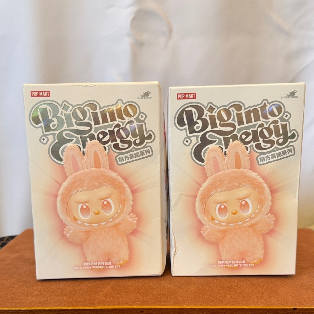 Set of two Labubu Pop Mart Big into Energy Collectible Figure